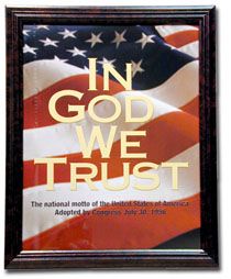 ''In God We Trust''- The National Motto in each classroom.