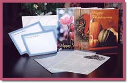 Pic of the 3 special Holiday Cards and other package contents.